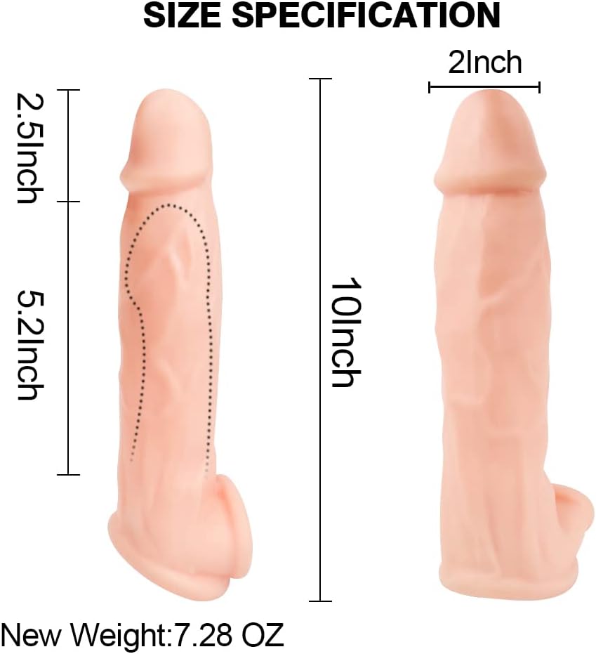Penis Extension Pumps 3 Size TPE Men Penis Enlargers Sleeve Help Increase Size for Men Flesh Color (L)