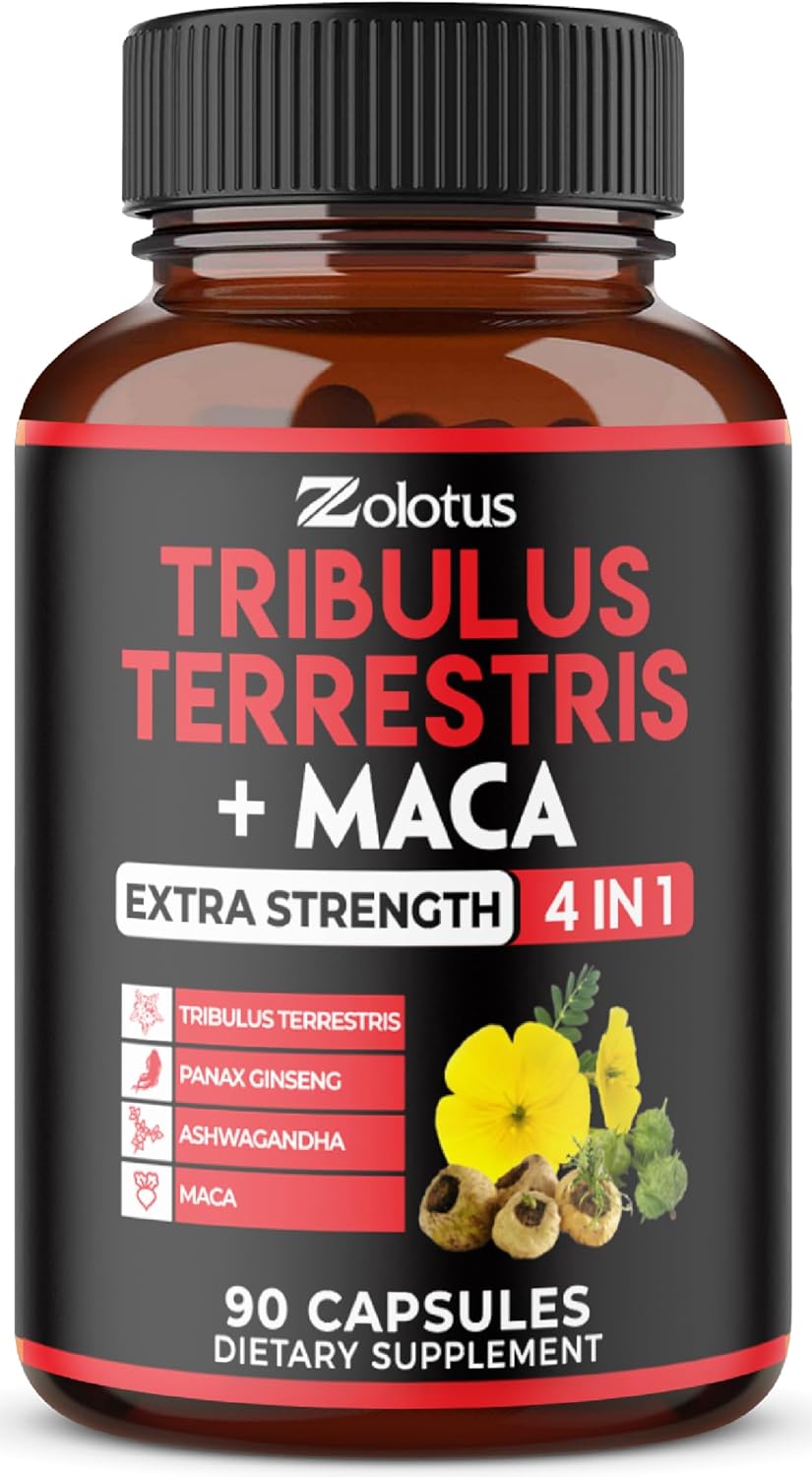 Zolotus 13in1 Tribulus Terrestris Capsules with Maca, Horny Goat Weed, Panax Ginseng, Saw Palmetto, Tongkat Ali, Shilajit  More - Energy, Stamina Supplement for Men  Women - 120 Counts