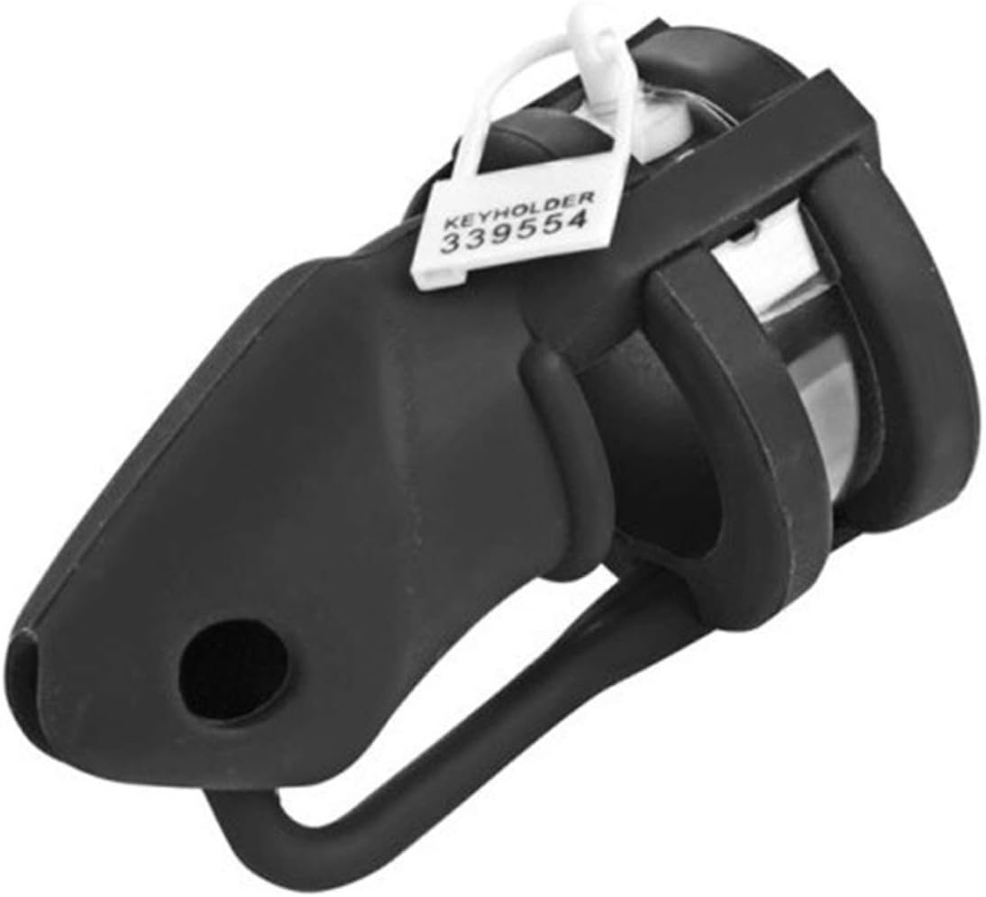 Adult BDSM Adjustable Black Silicone Cock Cage for Men Chastity Devices Male Chastity Locked Cage Sex Toy for Men Restraints Erection (Full Set (3 Rings), Black)