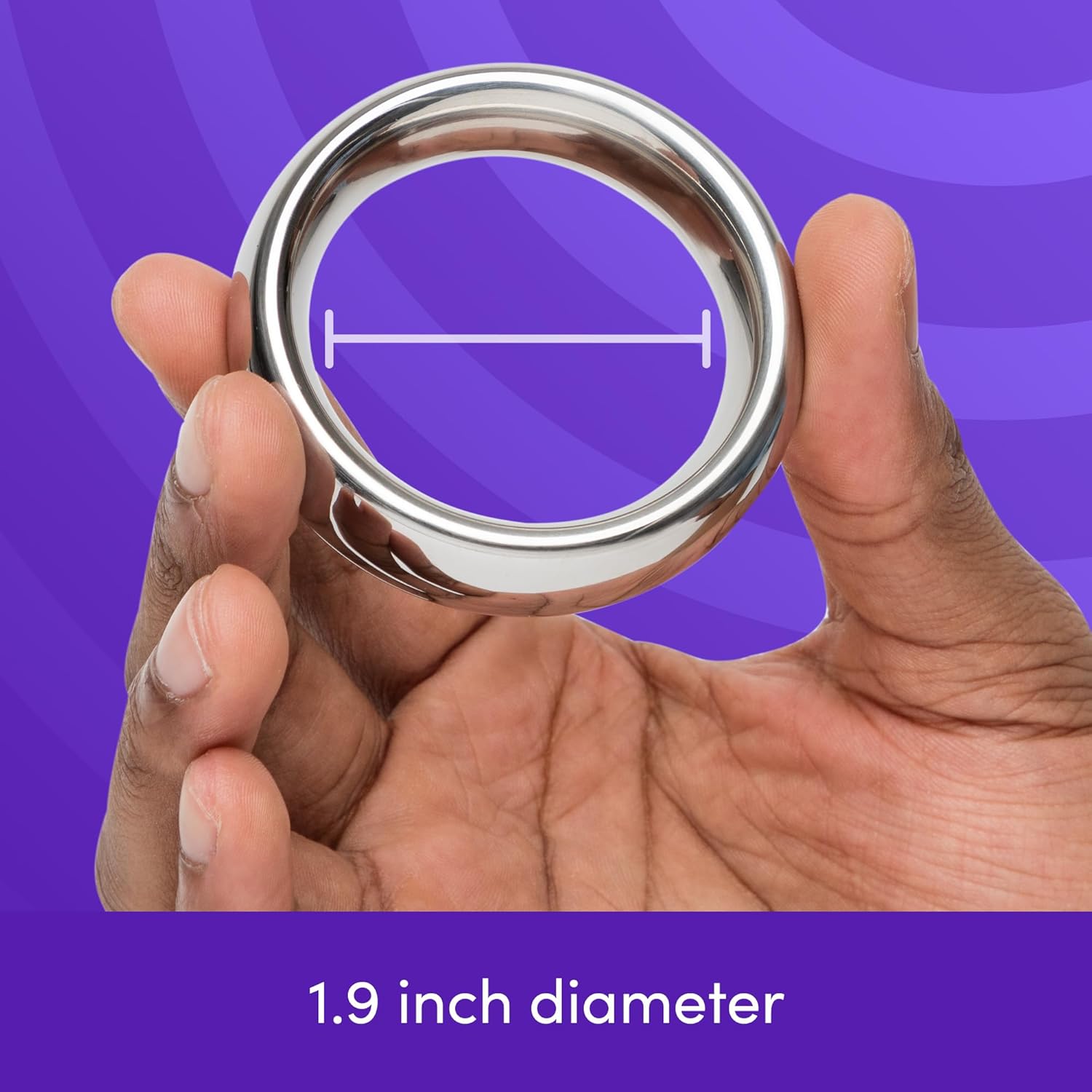 Lovehoney Dominix Cock Ring - Stainless Steel Penis Ring - 1.9 Inch Doughnut Cock Enhancer - Waterproof - Silver