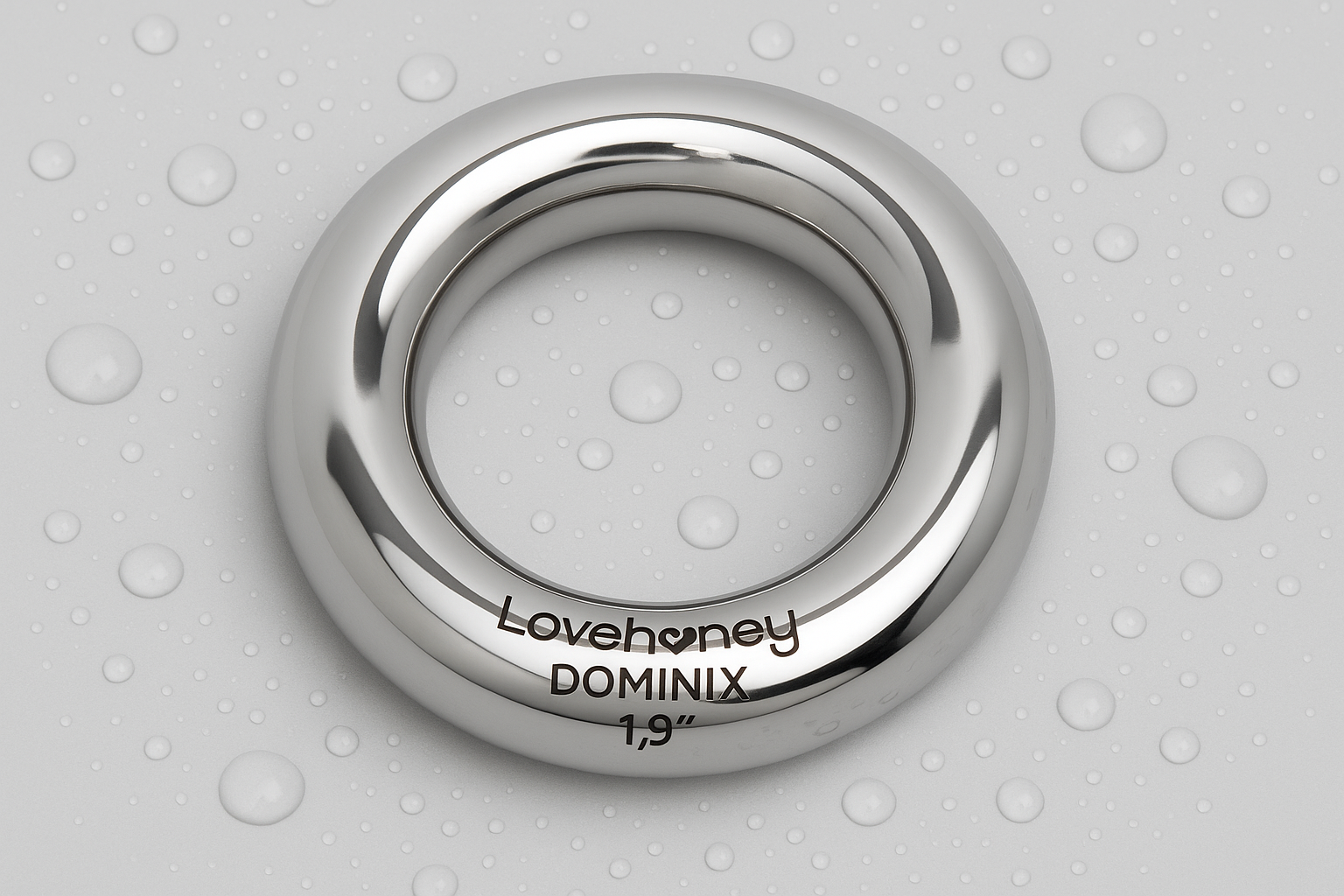 Lovehoney Dominix Cock Ring - Stainless Steel Penis Ring - 1.9 Inch Doughnut Cock Enhancer - Waterproof - Silver
