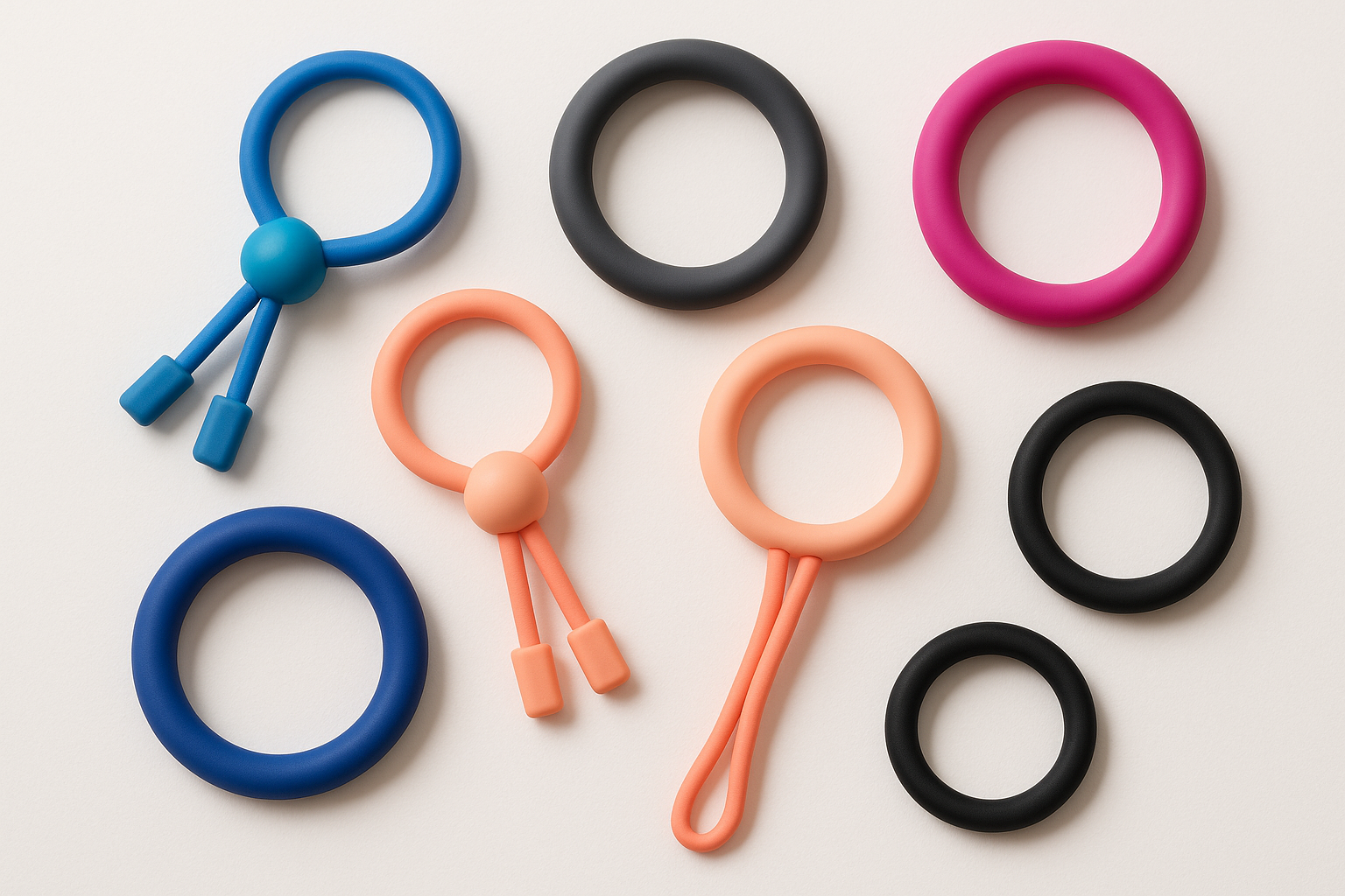 Male Sex Toys Penis Ring Silicone Cock Rings for Men Erection Sex, Sizes Cockring Sex Toys for Men Cock Sexual Stimulation Device Ring Pleasure for Men, Adjustable Cock Ring Set Adult Toys