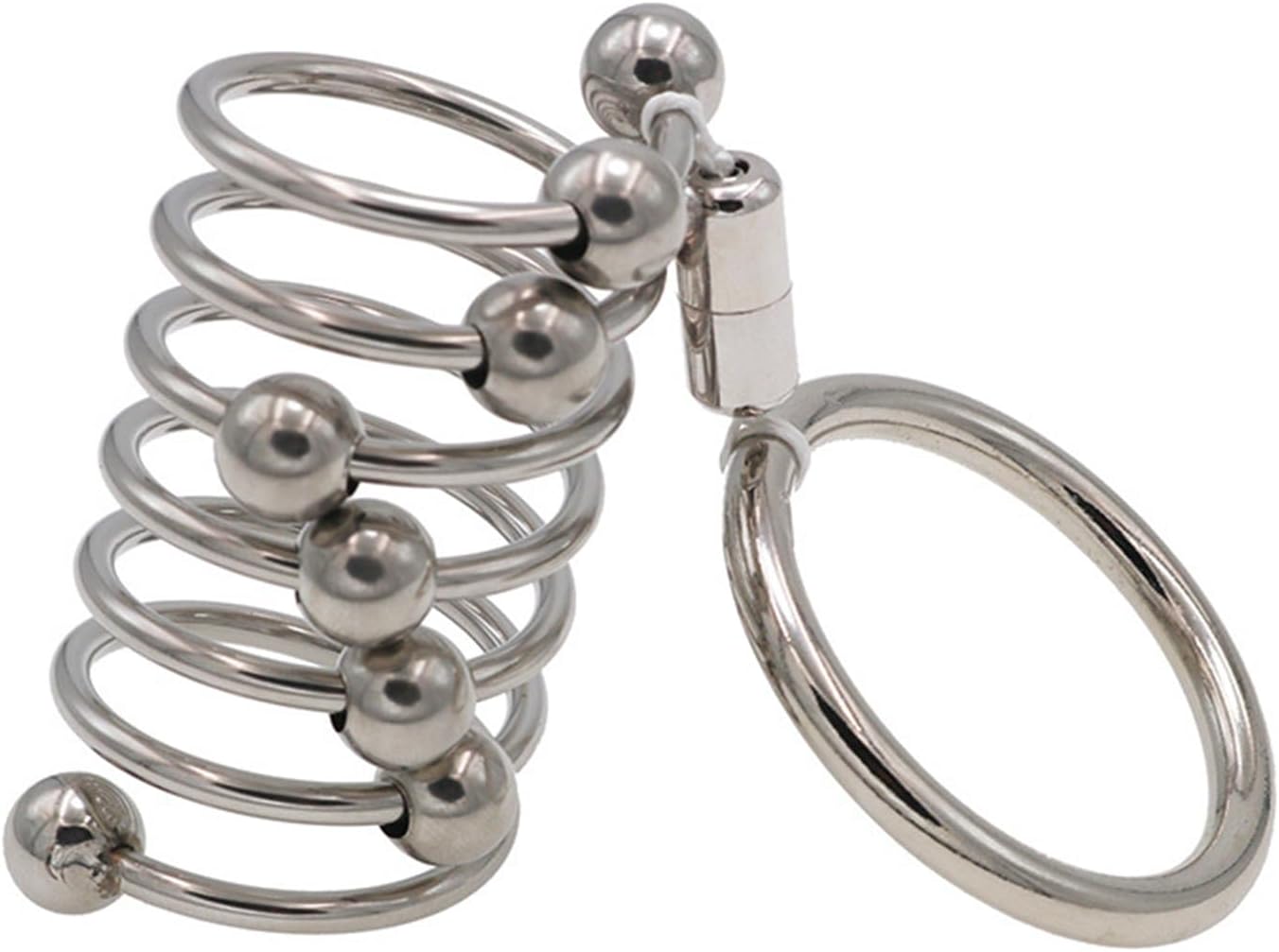 Stainless Steel Multi-Bead Penis Ring Male Cock Ring Masturbation Appliance Sex Toy