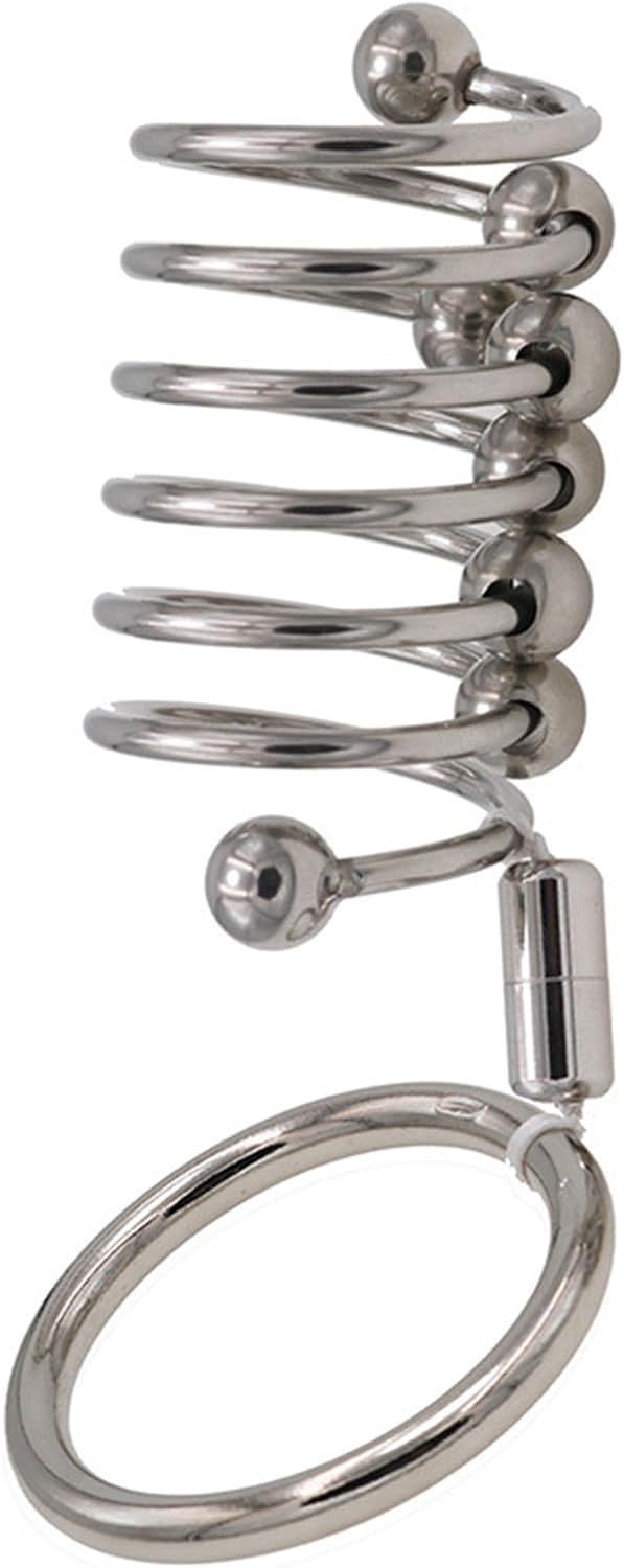 Stainless Steel Multi-Bead Penis Ring Male Cock Ring Masturbation Appliance Sex Toy