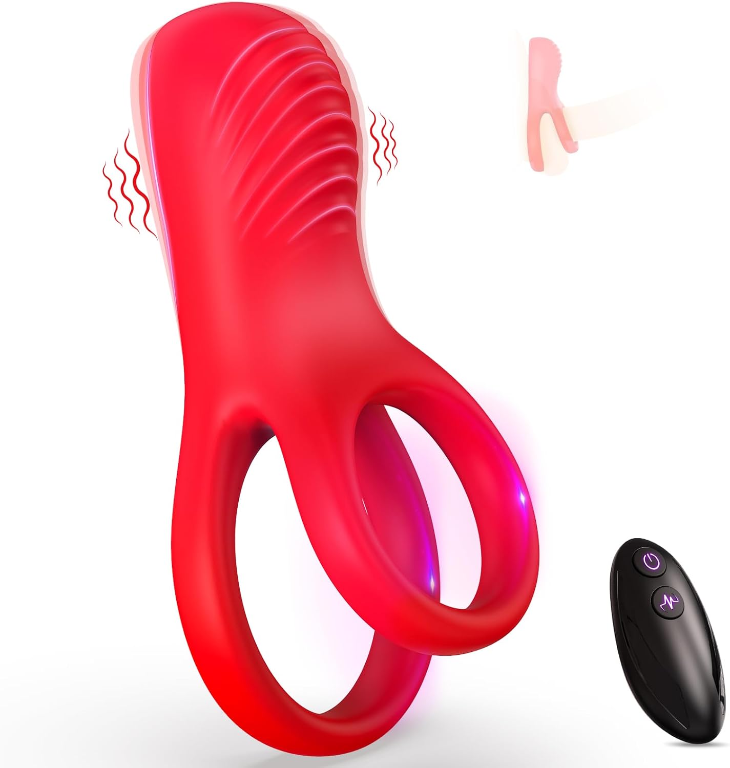 Vibrating Cock Ring with Clitoral Stimulator, Silicone Penis Ring Vibrator with Vibration Modes, Rechargeable Adult Sex Toys  Games, Clit Vibrators for Men, Women, Couples, Black