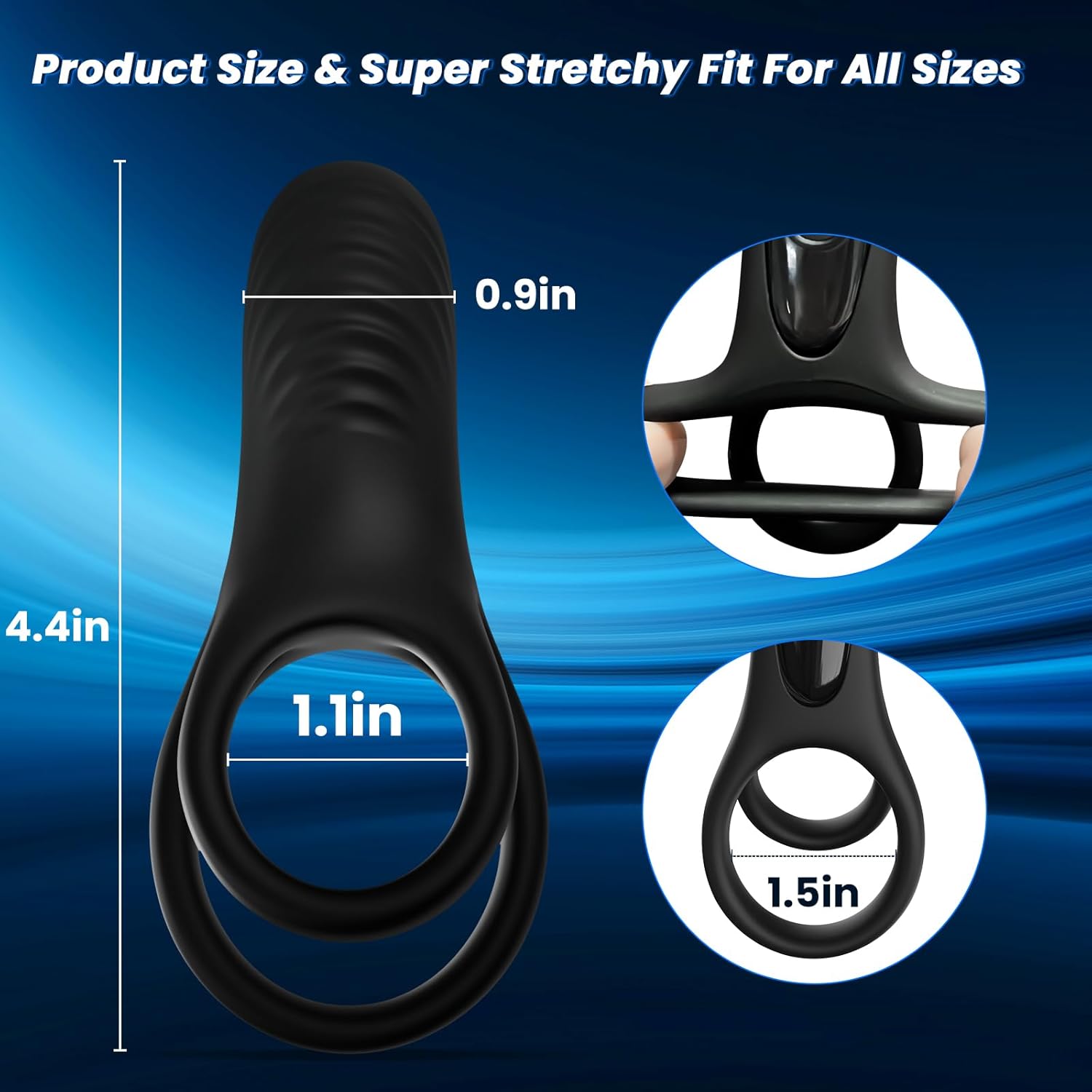Vibrating Cock Ring with Clitoral Stimulator, Silicone Penis Ring Vibrator with Vibration Modes, Rechargeable Adult Sex Toys  Games, Clit Vibrators for Men, Women, Couples, Black