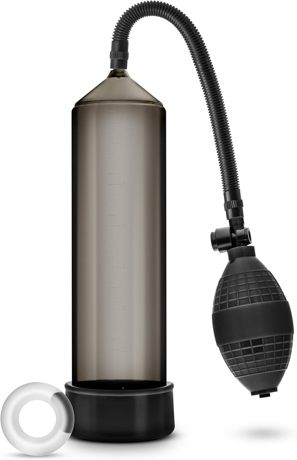 Blush Performance VX101 Beginner Penis Pump - Enhancement Vacuum Pump w/Soft Silicone Tubing Cylinder Sleeve, Powerful Suction Ball w/Stay Hard Cock Ring - Mens Size Gainer Adult Sex Toy - Black
