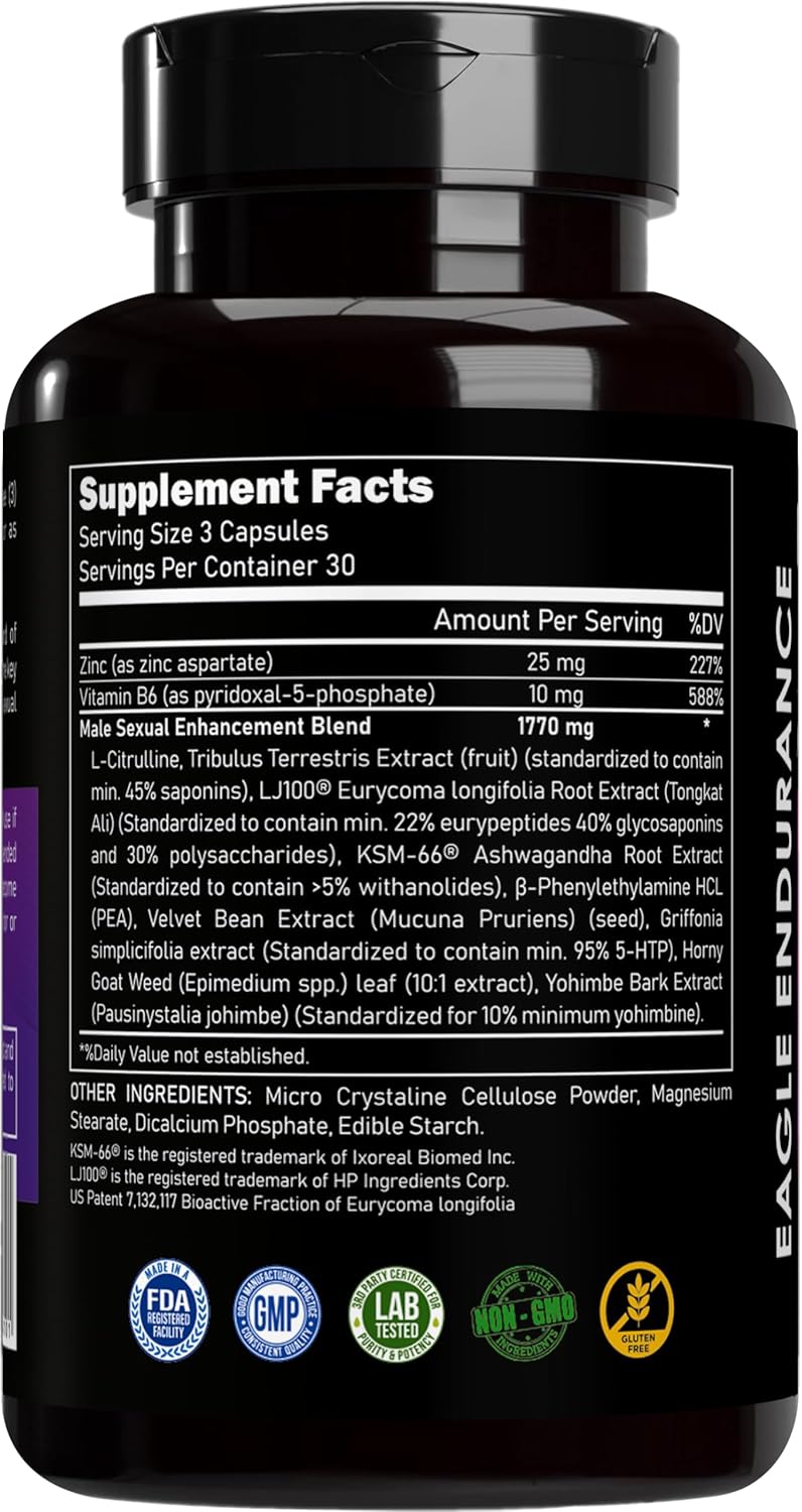 FORCE FUEL Herbal Supplement Sex Pills for Men – Last Longer in Bed and Enhance Erection Sensitivity – Includes Lab-Tested LJ100 Tongkat Ali KSM-66 Ashwagandha – Doses for Men Eagle Endurance FORCE FUEL Herbal Supplement Sex Pills for Men – Last Longer in Bed and Enhance Erection Sensitivity – Includes Lab-Tested LJ100 Tongkat Ali KSM-66 Ashwagandha – Doses for Men Eagle Endurance