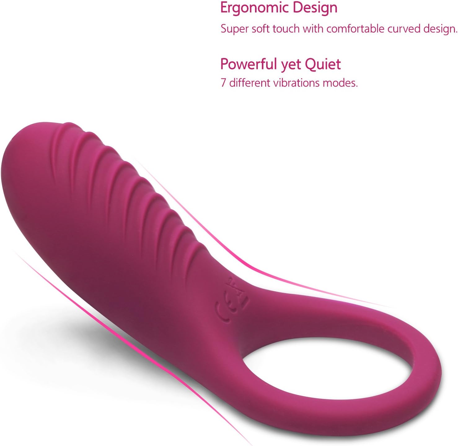 IMO Full Silicone Vibrating Cock Ring - Waterproof Rechargeable Penis Ring Vibrator - Sex Toy for Male or Couples (Wine Red)