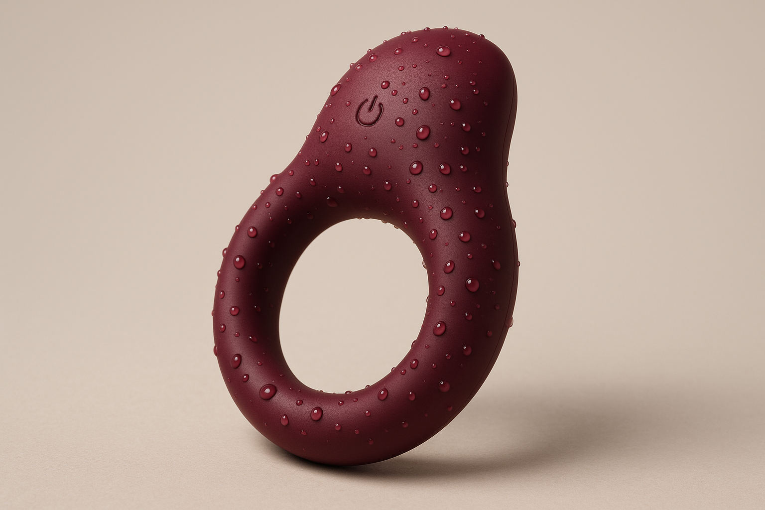 IMO Full Silicone Vibrating Cock Ring - Waterproof Rechargeable Penis Ring Vibrator - Sex Toy for Male or Couples (Wine Red)
