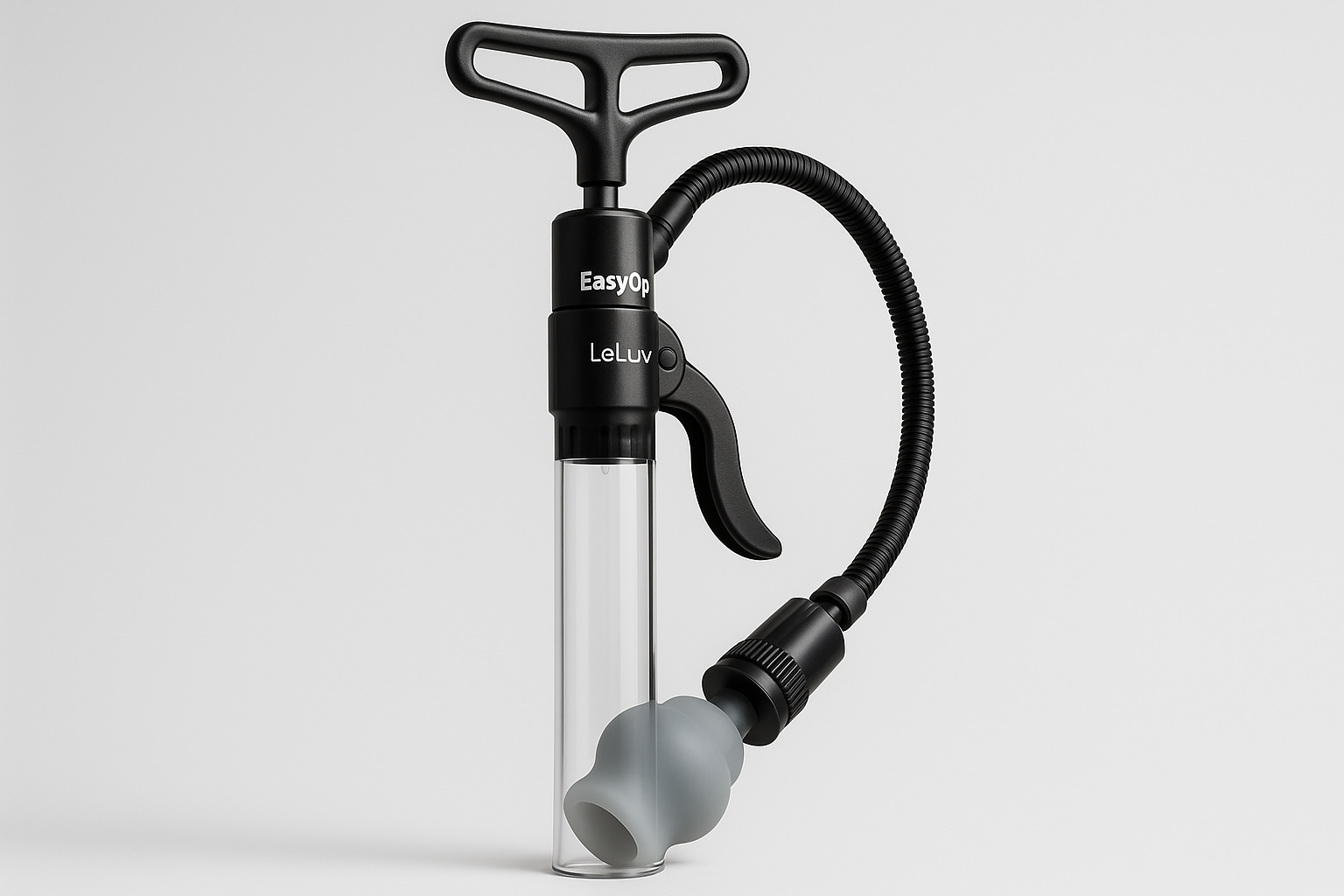 LeLuv EasyOp Tgrip Handle Penis Glans (Head) Vacuum Pump Kit with Silicone Heavy Duty Black Sleeve