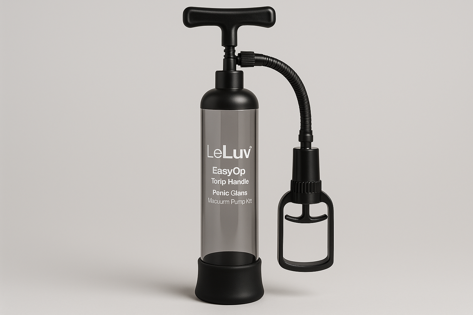 LeLuv EasyOp Tgrip Handle Penis Glans (Head) Vacuum Pump Kit with Silicone Heavy Duty Black Sleeve