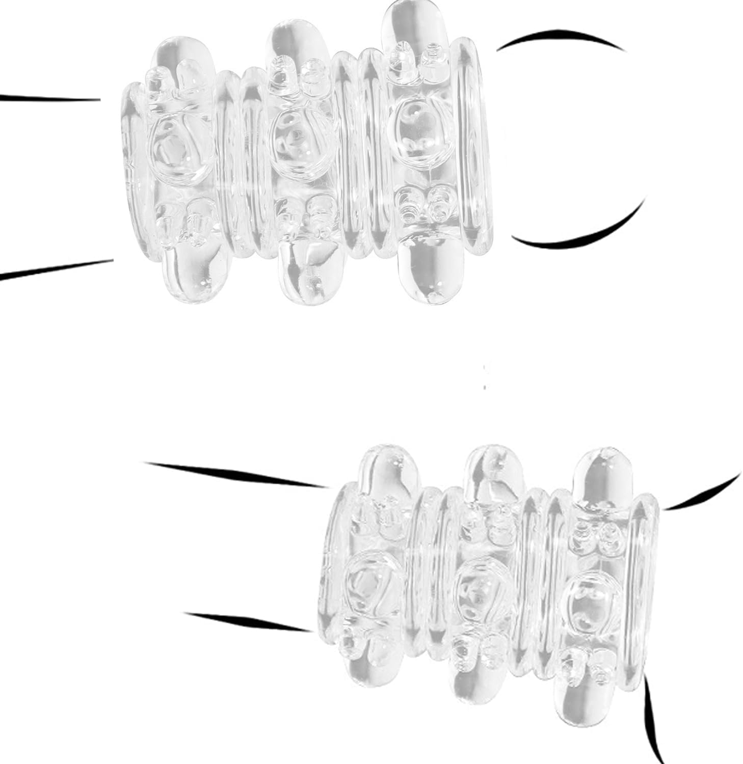 Penis Sleeve Pump Sex Toys for Men, 2Pcs Cock Sleeve Penis Ring Extension for Mens Sex Toys, Reusable Penis Pumps Extender for Couples Sex Toys,Silicone Cockring Penis Enlarger Adult Sex Toy for Men