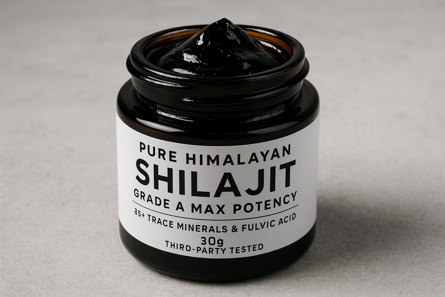 Pure Himalayan Shilajit | 100% Pure Natural Shilajit Grade A Max Potency 85+ Trace Minerals  Fulvic Acid | 3rd Party US Lab Tested | Resin | 30g