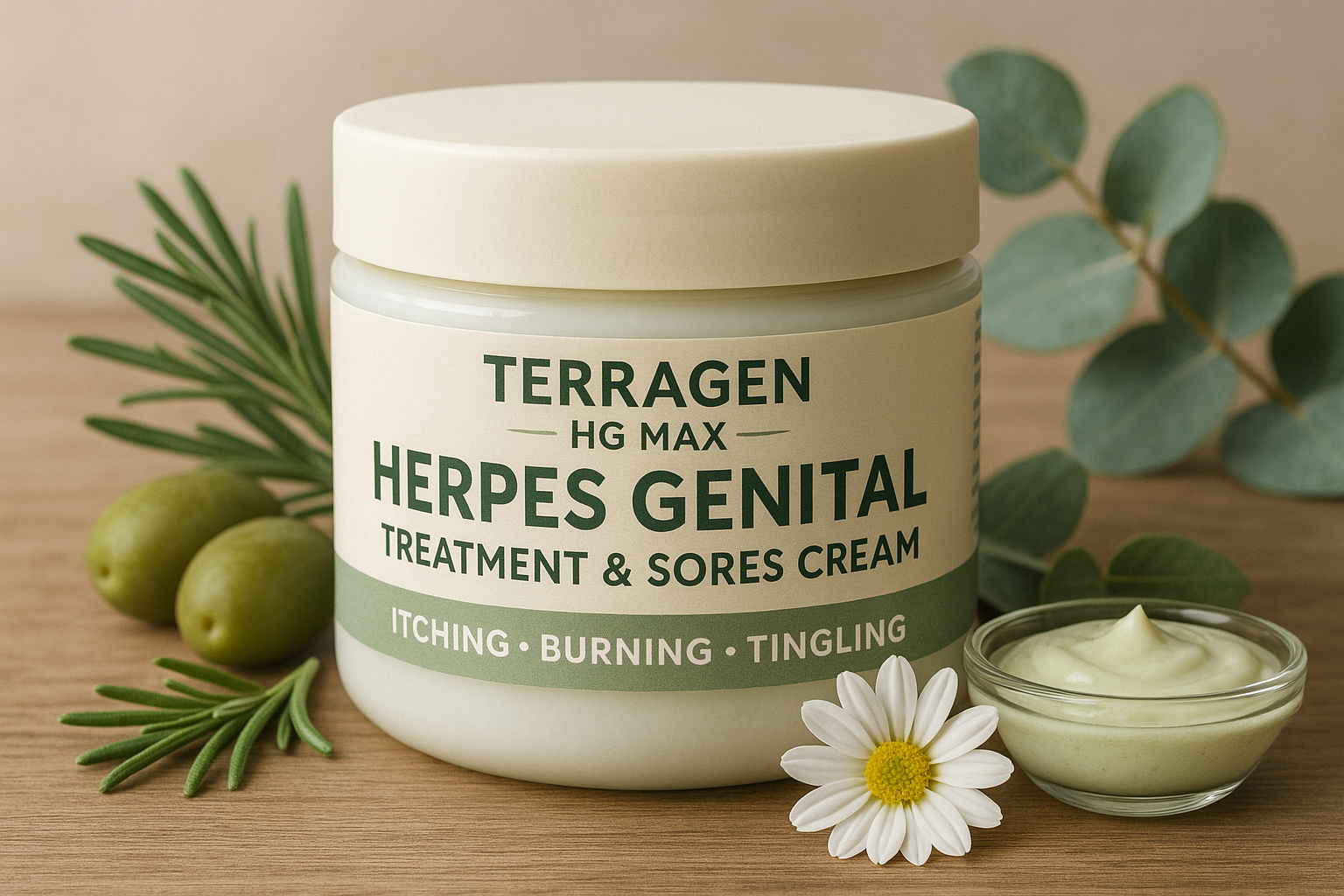Terragen HG Max Herpes Genital Treatment Sores Cream for Men Women, Fast Outbreak Support, Soothes Herpes Genital Symptoms, Itching, Burning, Tingling, with Natural Ingredients, 1.7 oz Terragen HG Max Herpes Genital Treatment Sores Cream for Men Women, Fast Outbreak Support, Soothes Herpes Genital Symptoms, Itching, Burning, Tingling, with Natural Ingredients, 1.7 oz