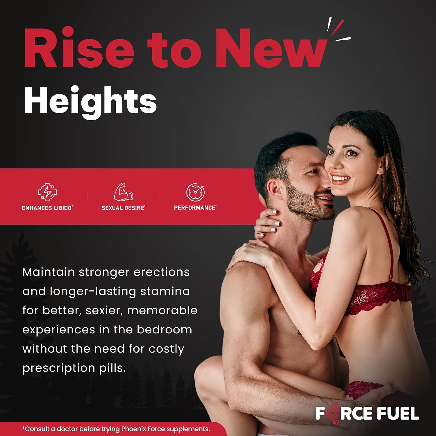 Herbal Supplement Sex Pills for Men – Last Longer in Bed and Enhance Erection Sensitivity – Includes Lab-Tested LJ100 Tongkat Ali  Shoden Ashwagandha – Doses for Men Aged 25-60 – Phoenix Force