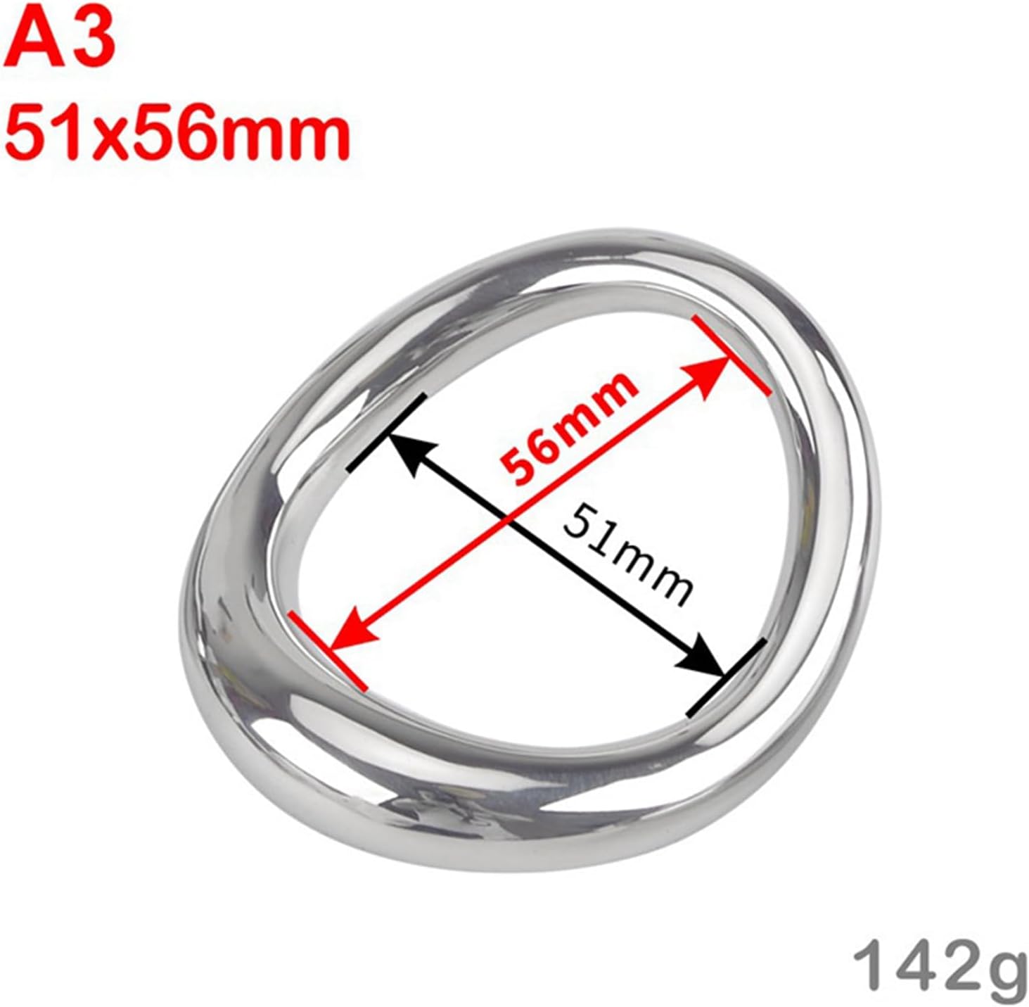 Stainless Steel Metal Cock Ring Metal Penis Ring,Arc Ring Delay Ring Male Metal Ball Scrotum Stretcher Delay Ejaculation Lasting Erection (A3:51x56mm)