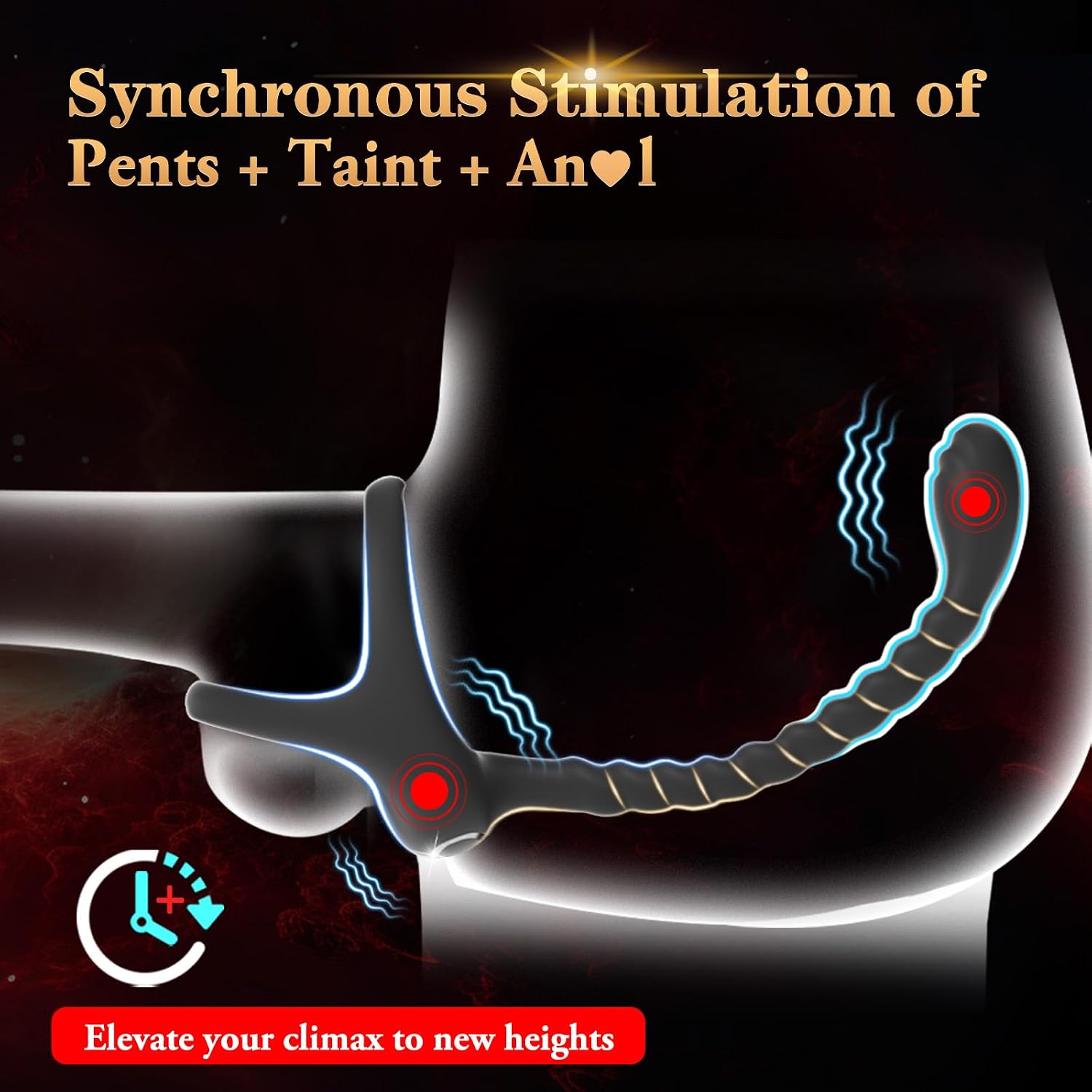 Anal Adult Sex Toys for Men, in Prostate Massager Male Couples Sex Toy with Vibrating Cock Ring Taint Stimulator, HOESDIK