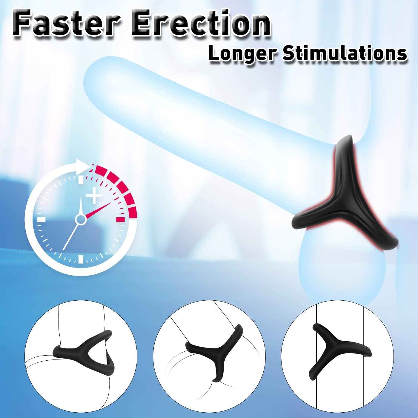 Silicone Penis Rings Cockrings - Vlatne 5pcs Ultra Soft Cock Ring Set for Men Longer Lasting Erection, Adult Sex Toys for Men
