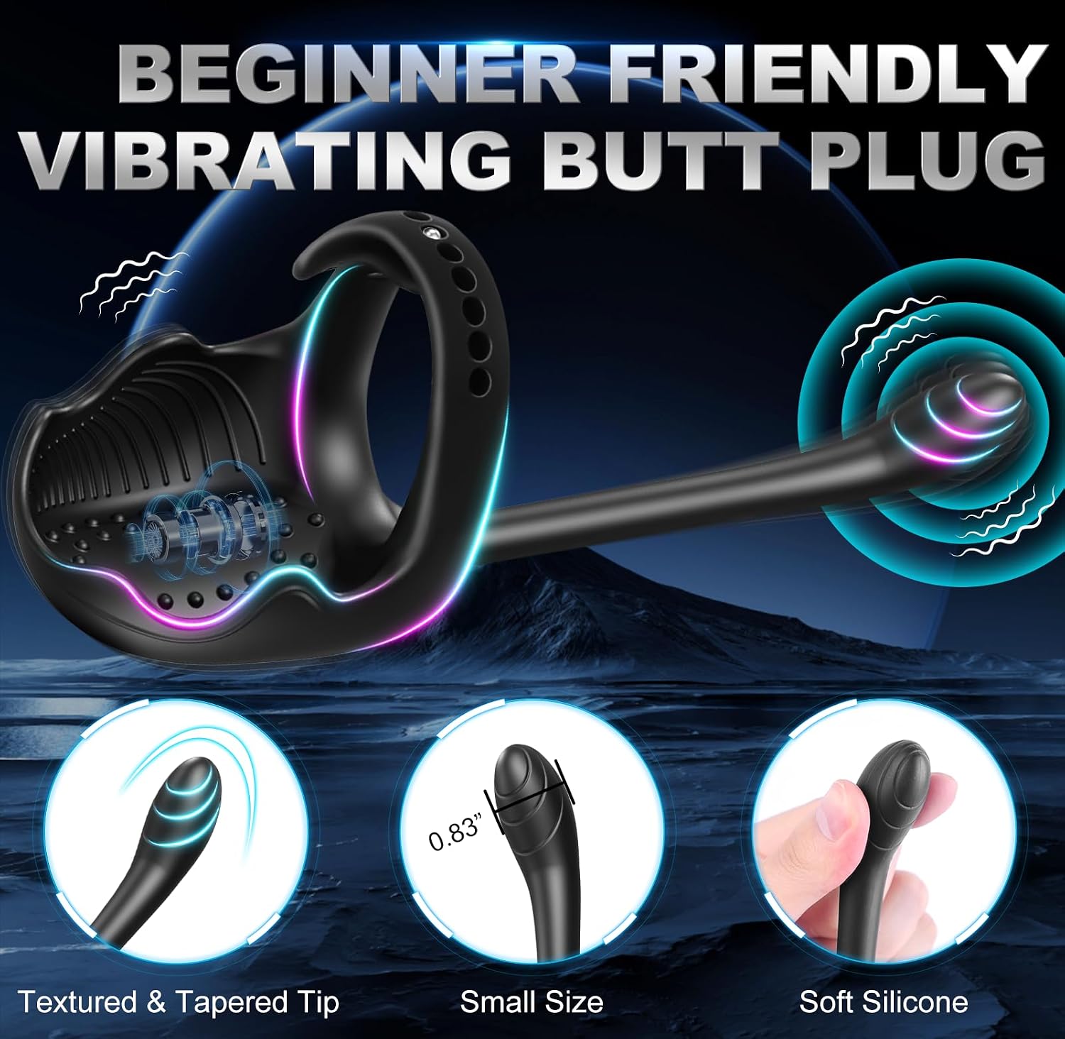 Vibrating Cock Ring Sex Toys for Men - Prostate Massager Testicles Toys Male Vibrator, Remote Control Adult Anal Sex Toys Vibrating Butt Plug, Silicone Penis Ring Vibrators Erection Ball Stimulator review