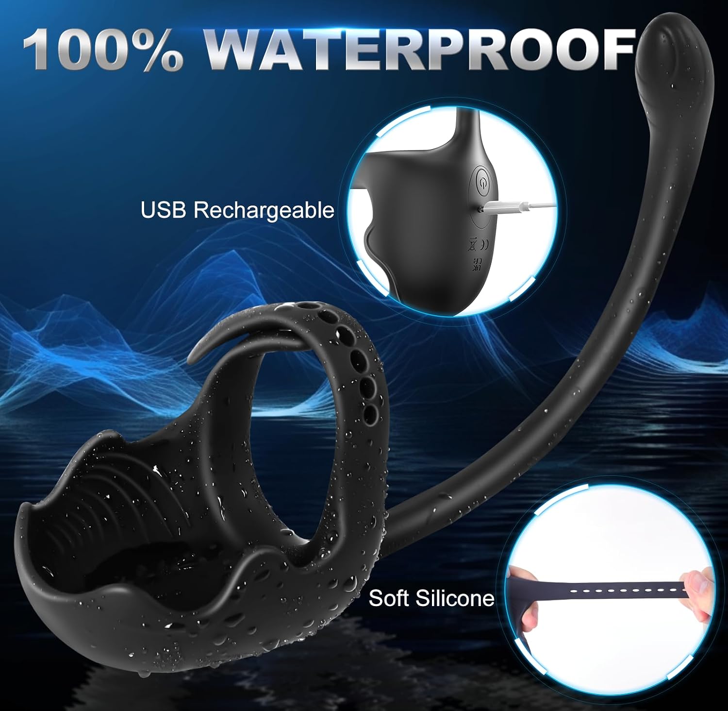 Vibrating Cock Ring Sex Toys for Men - Prostate Massager Testicles Toys Male Vibrator, Remote Control Adult Anal Sex Toys Vibrating Butt Plug, Silicone Penis Ring Vibrators Erection Ball Stimulator review